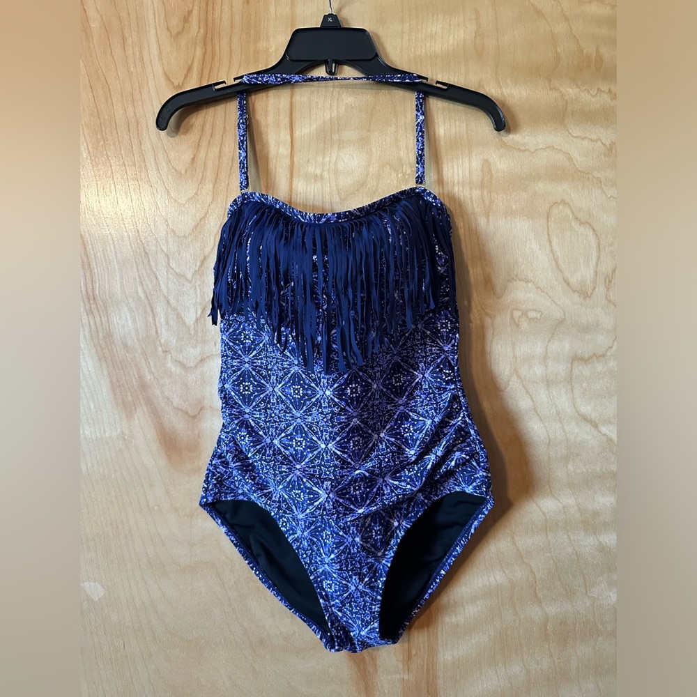 💕 Swimsuits For All 💕 Fringe Bandeau One Piece Swimsuit